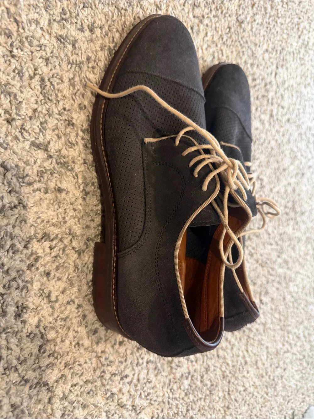 Johnston & Murphy 8.5 Men's Navy Suede Lace-Up Oxford Shoes